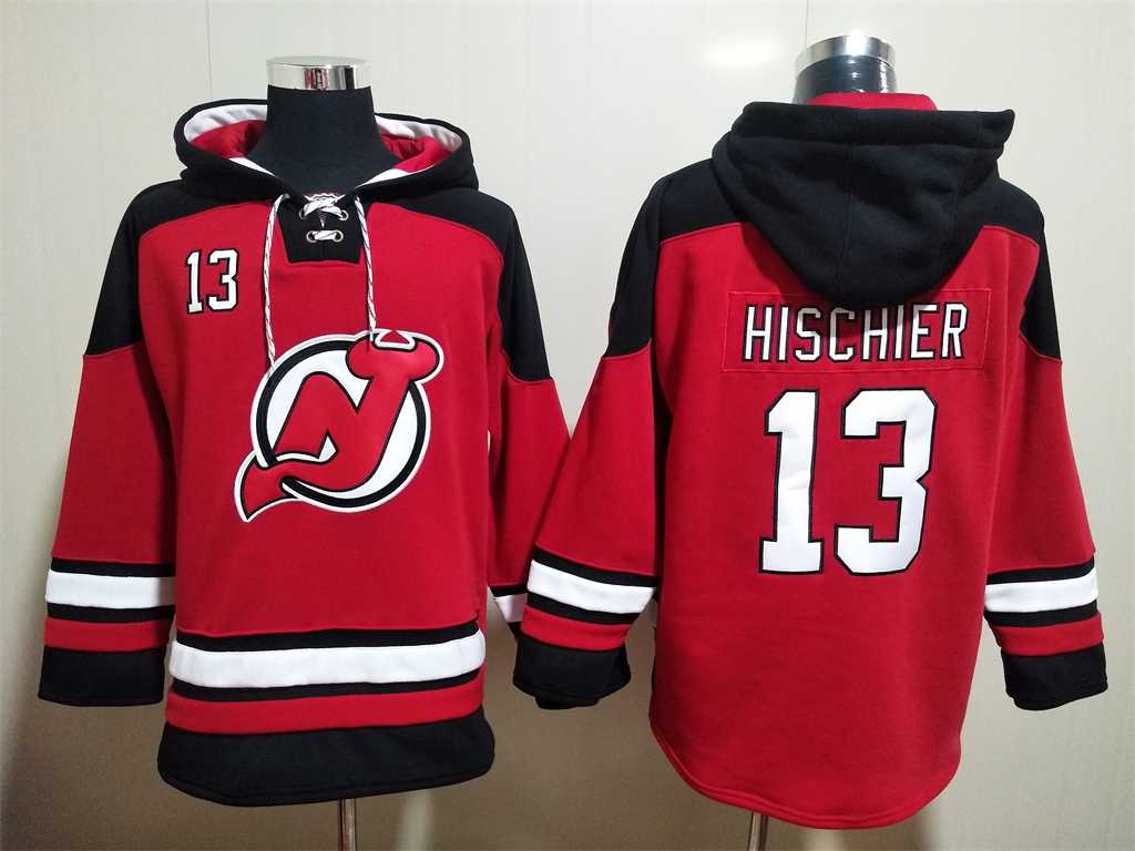 Devils 13 Nico Hischier Red All Stitched Sweatshirt Hoodie,We sell and wholesale Devils 13 Nico Hischier Red All Stitched Sweatshirt Hoodie on line form chian!